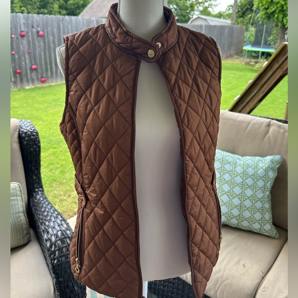 Andrew Marc New York copper brown Quilted Vest